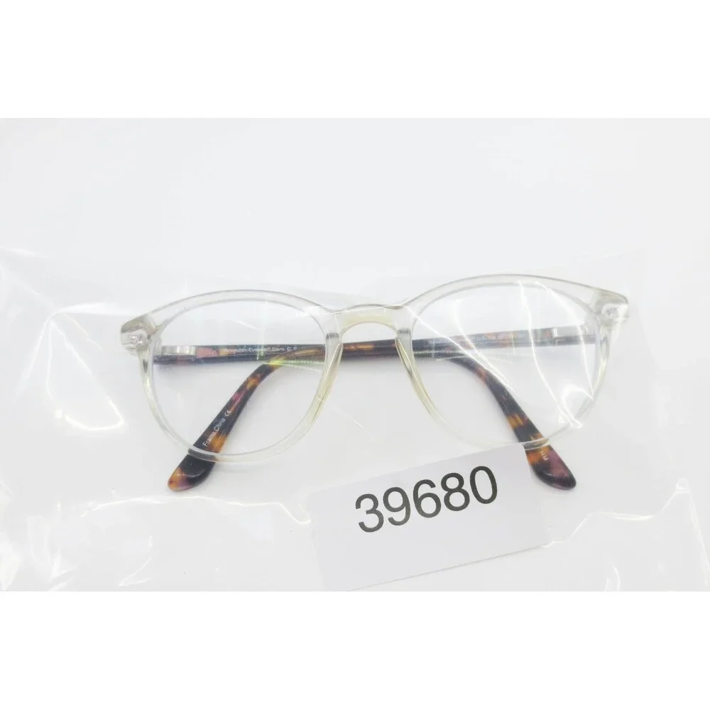 Revolution Eyewear Davis CLR Clear Tortoise Round Eyeglass Frames 49-20-140